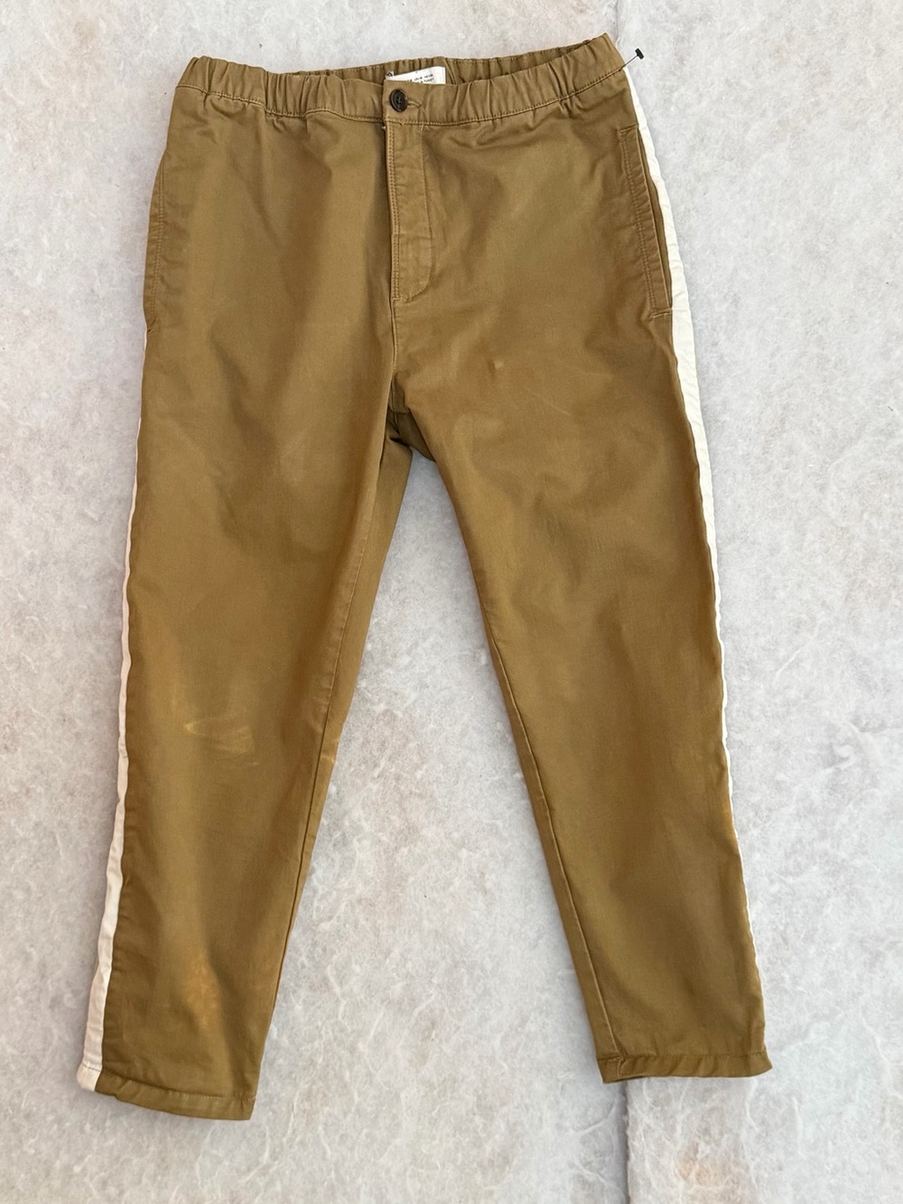 Zara Khaki Joggers with White Side Stripe (SKU803)